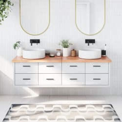 Waschtischplatte Hellbraun 180x40x4 cm Massivholz Behandelt