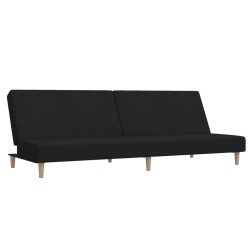 vidaXL Schlafsofa 2-Sitzer Schwarz Stoff