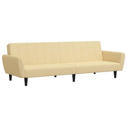 vidaXL Schlafsofa 2-Sitzer Creme Samt