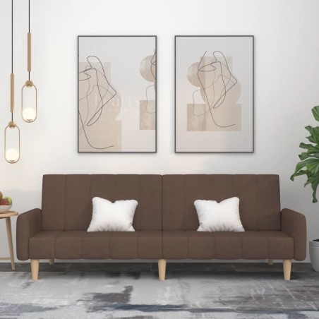 vidaXL Schlafsofa 2-Sitzer Taupe Stoff