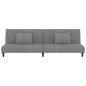 vidaXL Schlafsofa 2-Sitzer mit 2 Kissen Hellgrau Samt vidaXL Schlafsofa 2-Sitzer mit 2 Kissen Hellgrau Samt