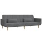 vidaXL Schlafsofa 2-Sitzer mit 2 Kissen Hellgrau Stoff vidaXL Schlafsofa 2-Sitzer mit 2 Kissen Hellgrau Stoff