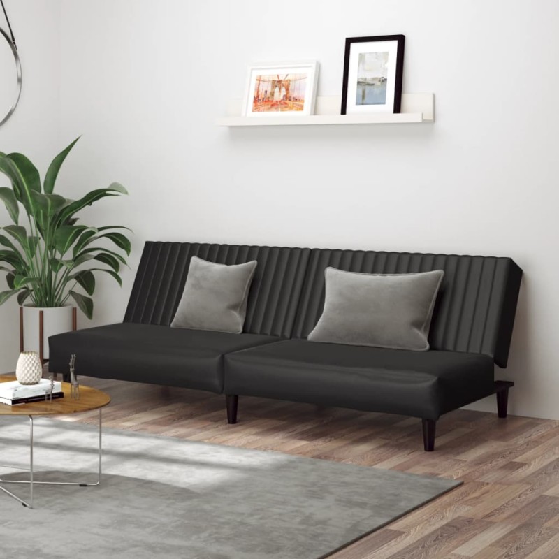 vidaXL Schlafsofa 2-Sitzer Schwarz Kunstleder vidaXL Schlafsofa 2-Sitzer Schwarz Kunstleder