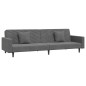 vidaXL Schlafsofa 2-Sitzer mit 2 Kissen Dunkelgrau Samt vidaXL Schlafsofa 2-Sitzer mit 2 Kissen Dunkelgrau Samt