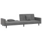 vidaXL Schlafsofa 2-Sitzer mit 2 Kissen Dunkelgrau Samt vidaXL Schlafsofa 2-Sitzer mit 2 Kissen Dunkelgrau Samt