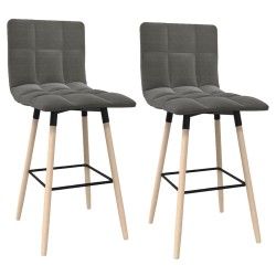 vidaXL Barhocker 2 Stk. Hellgrau Stoff