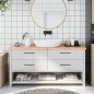 vidaXL Waschtischplatte Hellbraun 160x30x(2-4) cm Massivholz Behandelt vidaXL Waschtischplatte Hellbraun 160x30x(2-4) cm Massivholz Behandelt