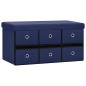 vidaXL Faltbare Sitzbank mit Stauraum Blau 76x38x38 cm Leinenoptik vidaXL Faltbare Sitzbank mit Stauraum Blau 76x38x38 cm Leinenoptik
