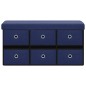 vidaXL Faltbare Sitzbank mit Stauraum Blau 76x38x38 cm Leinenoptik vidaXL Faltbare Sitzbank mit Stauraum Blau 76x38x38 cm Leinenoptik
