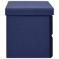 vidaXL Faltbare Sitzbank mit Stauraum Blau 76x38x38 cm Leinenoptik vidaXL Faltbare Sitzbank mit Stauraum Blau 76x38x38 cm Leinenoptik