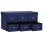 vidaXL Faltbare Sitzbank mit Stauraum Blau 76x38x38 cm Leinenoptik vidaXL Faltbare Sitzbank mit Stauraum Blau 76x38x38 cm Leinenoptik