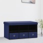 vidaXL Faltbare Sitzbank mit Stauraum Blau 76x38x38 cm Leinenoptik vidaXL Faltbare Sitzbank mit Stauraum Blau 76x38x38 cm Leinenoptik