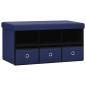 vidaXL Faltbare Sitzbank mit Stauraum Blau 76x38x38 cm Leinenoptik vidaXL Faltbare Sitzbank mit Stauraum Blau 76x38x38 cm Leinenoptik