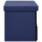 vidaXL Faltbare Sitzbank mit Stauraum Blau 76x38x38 cm Leinenoptik vidaXL Faltbare Sitzbank mit Stauraum Blau 76x38x38 cm Leinenoptik