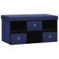 vidaXL Faltbare Sitzbank mit Stauraum Blau 76x38x38 cm Leinenoptik vidaXL Faltbare Sitzbank mit Stauraum Blau 76x38x38 cm Leinenoptik
