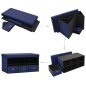 vidaXL Faltbare Sitzbank mit Stauraum Blau 76x38x38 cm Leinenoptik vidaXL Faltbare Sitzbank mit Stauraum Blau 76x38x38 cm Leinenoptik