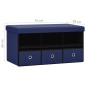 vidaXL Faltbare Sitzbank mit Stauraum Blau 76x38x38 cm Leinenoptik vidaXL Faltbare Sitzbank mit Stauraum Blau 76x38x38 cm Leinenoptik