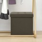 vidaXL Hocker mit Stauraum Dunkelbraun Leinenoptik vidaXL Hocker mit Stauraum Dunkelbraun Leinenoptik