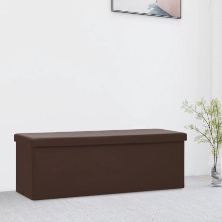 vidaXL Faltbare Sitzbank mit Stauraum Braun PVC