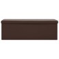 vidaXL Faltbare Sitzbank mit Stauraum Braun PVC vidaXL Faltbare Sitzbank mit Stauraum Braun PVC