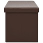 vidaXL Faltbare Sitzbank mit Stauraum Braun PVC vidaXL Faltbare Sitzbank mit Stauraum Braun PVC