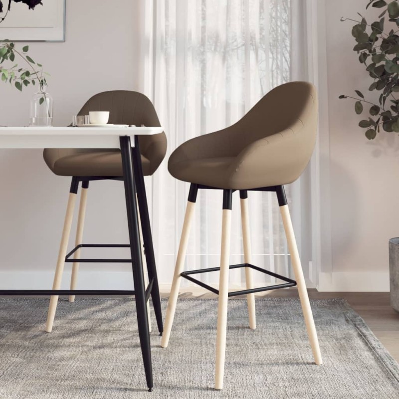 vidaXL Barhocker 2 Stk. Braun Stoff vidaXL Barhocker 2 Stk. Braun Stoff