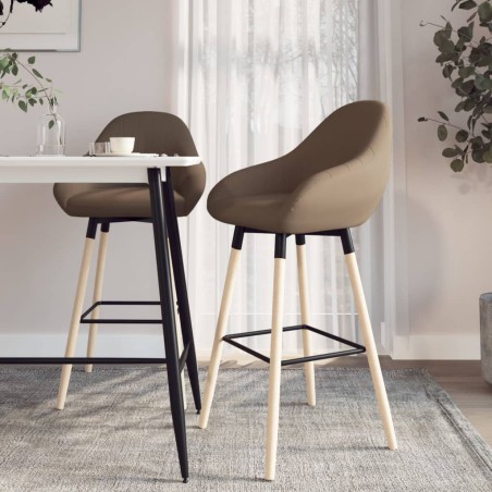 vidaXL Barhocker 2 Stk. Braun Stoff