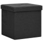 vidaXL Hocker mit Stauraum 2 Stk. Schwarz Leinenoptik vidaXL Hocker mit Stauraum 2 Stk. Schwarz Leinenoptik
