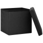vidaXL Hocker mit Stauraum 2 Stk. Schwarz Leinenoptik vidaXL Hocker mit Stauraum 2 Stk. Schwarz Leinenoptik