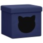 vidaXL Hocker mit Stauraum Katzenmuster Blau Stoff vidaXL Hocker mit Stauraum Katzenmuster Blau Stoff