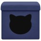 vidaXL Hocker mit Stauraum Katzenmuster Blau Stoff vidaXL Hocker mit Stauraum Katzenmuster Blau Stoff