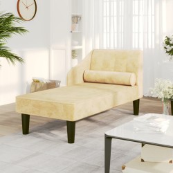 vidaXL Chaiselongue mit Nackenrolle Creme Samt