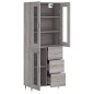 Highboard Grau Sonoma 69,5x34x180 cm Holzwerkstoff Highboard Grau Sonoma 69,5x34x180 cm Holzwerkstoff