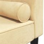 vidaXL Chaiselongue mit Nackenrolle Creme Samt vidaXL Chaiselongue mit Nackenrolle Creme Samt