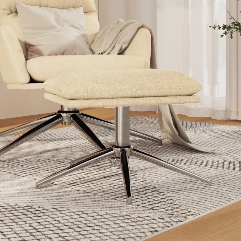 vidaXL Fußhocker Creme 60x60x35 cm Stoff vidaXL Fußhocker Creme 60x60x35 cm Stoff
