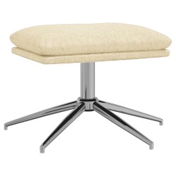 vidaXL Fußhocker Creme 60x60x35 cm Stoff