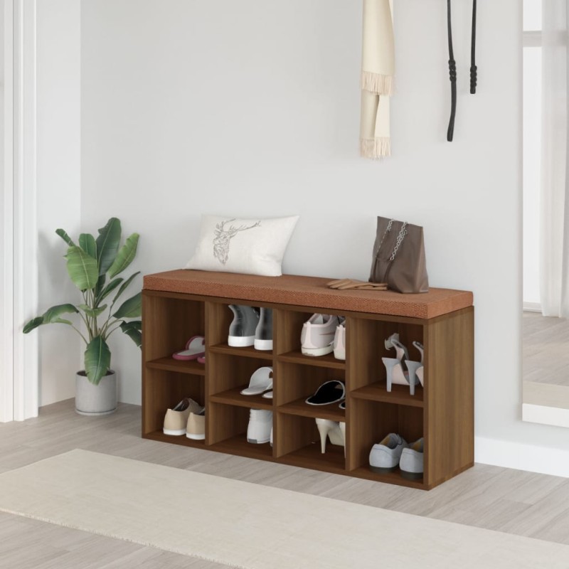 vidaXL Schuhbank Braun Eichen-Optik 103x30x48 cm Holzwerkstoff vidaXL Schuhbank Braun Eichen-Optik 103x30x48 cm Holzwerkstoff