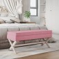 vidaXL Hocker mit Stauraum Rosa 110x45x49 cm Samt vidaXL Hocker mit Stauraum Rosa 110x45x49 cm Samt