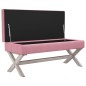 vidaXL Hocker mit Stauraum Rosa 110x45x49 cm Samt vidaXL Hocker mit Stauraum Rosa 110x45x49 cm Samt