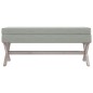 vidaXL Hocker mit Stauraum Hellgrau 110x45x49 cm Samt vidaXL Hocker mit Stauraum Hellgrau 110x45x49 cm Samt