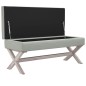 vidaXL Hocker mit Stauraum Hellgrau 110x45x49 cm Samt vidaXL Hocker mit Stauraum Hellgrau 110x45x49 cm Samt