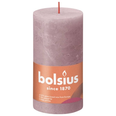 Bolsius Rustikale Stumpenkerzen Shine 4 Stk. 130x68 mm Aschenrosa