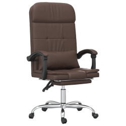 vidaXL Bürostuhl mit Massagefunktion Braun Kunstleder