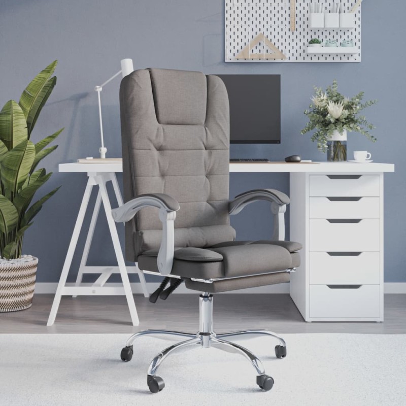 vidaXL Bürostuhl mit Massagefunktion Taupe Stoff vidaXL Bürostuhl mit Massagefunktion Taupe Stoff