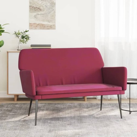 vidaXL Sitzbank Weinrot 108x79x79 cm Samt