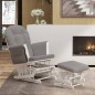 vidaXL Schaukelsessel mit Hocker Gleitend Hellgrau Stoff vidaXL Schaukelsessel mit Hocker Gleitend Hellgrau Stoff