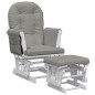 vidaXL Schaukelsessel mit Hocker Gleitend Hellgrau Stoff vidaXL Schaukelsessel mit Hocker Gleitend Hellgrau Stoff