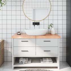 Waschtischplatte Hellbraun 120x40x6 cm Massivholz Behandelt