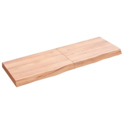 Waschtischplatte Hellbraun 120x40x6 cm Massivholz Behandelt