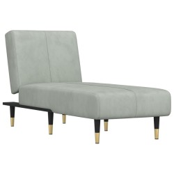 vidaXL Chaiselongue Hellgrau Samt
